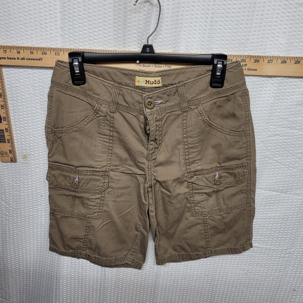 Mudd Cargo Shorts Brown Cotton Utility Y2K Style Size 16 G8M24210